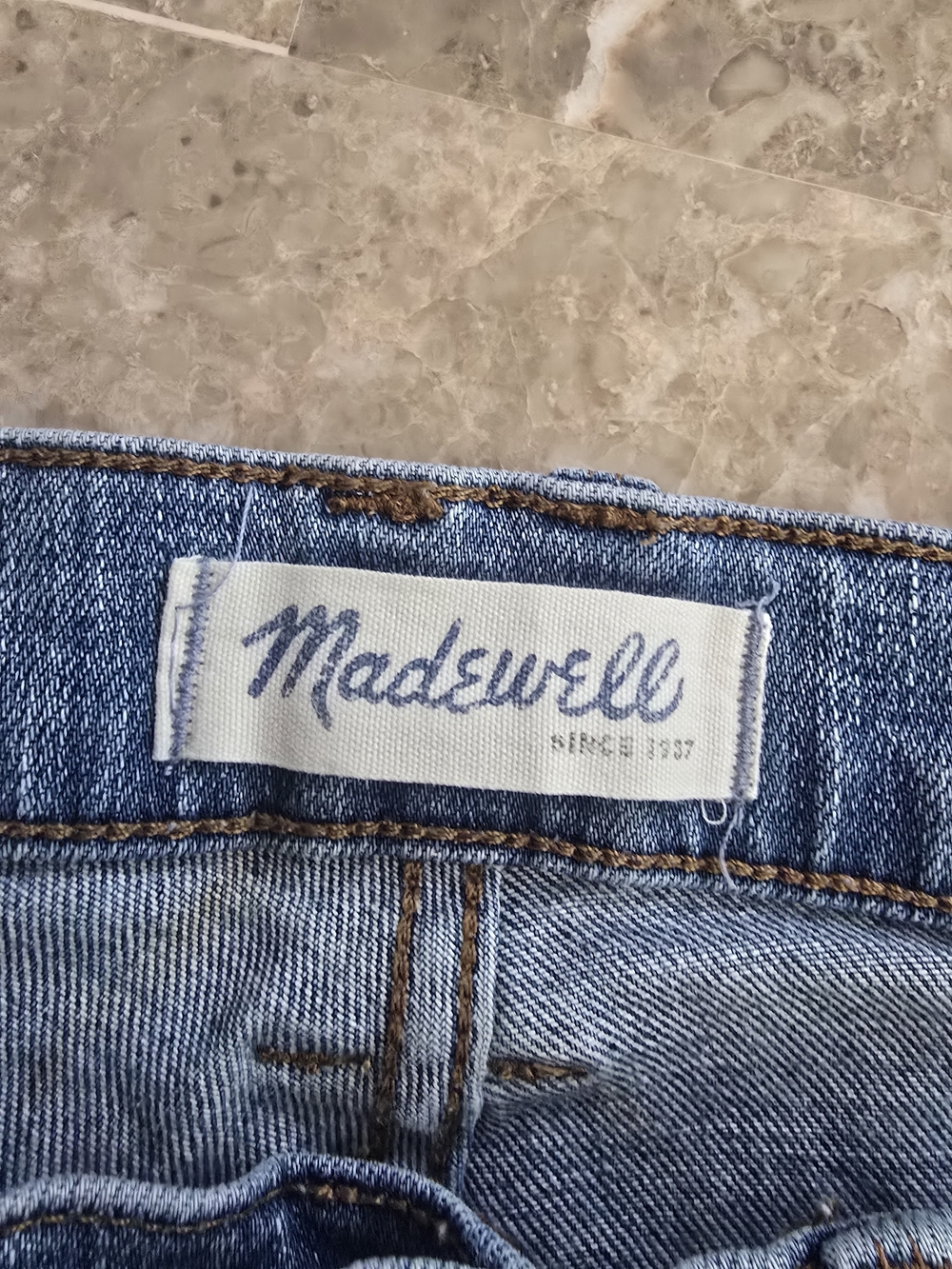Madewell High-Rise Blue Ripped Skinny Jeans Sz 28 - Picture 2 of 7